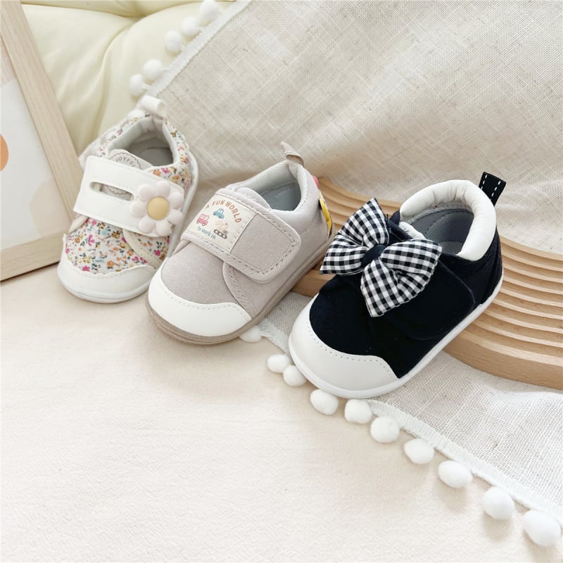 Unisex dječje cipele za učenje hodanja s mekanom PVC sole, gornji dio od platna, Velcro zatvarač, za djecu 12–36 mjeseci
