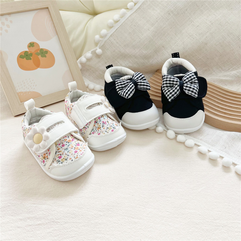 Unisex dječje cipele za učenje hodanja s mekanom PVC sole, gornji dio od platna, Velcro zatvarač, za djecu 12–36 mjeseci