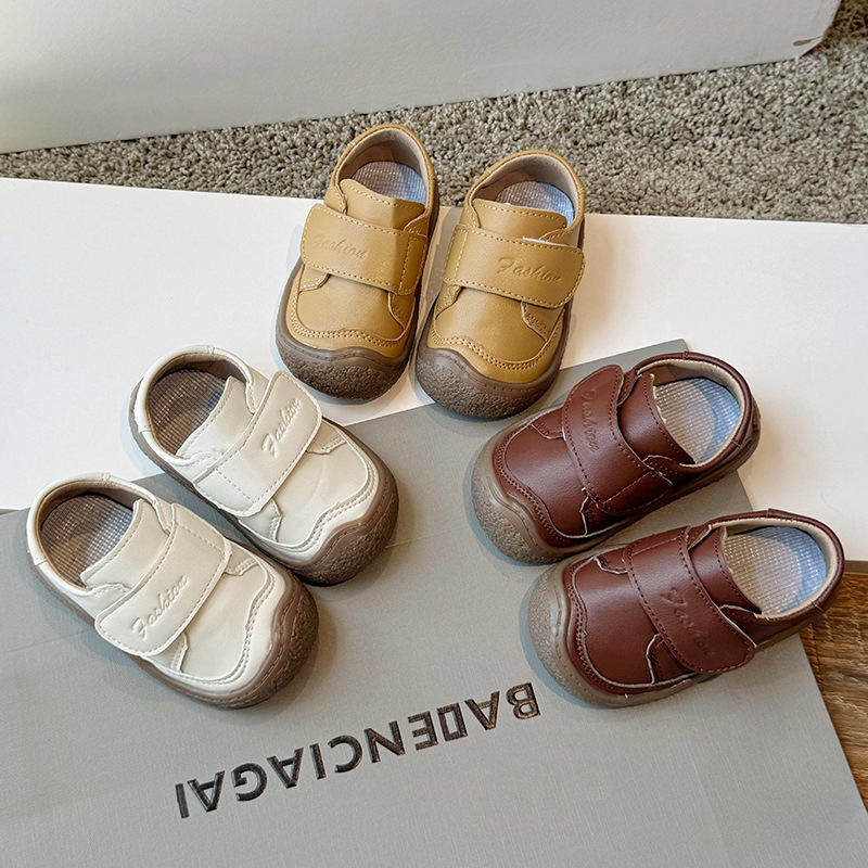 Kožne cipele za bebe i malu djecu, gornji dio nubuk, 12-36 mjeseci, proljeće-jesen, protuklizna i otporna podloga, zatvaranje na Velcro traku