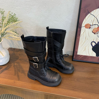 Unisex Martin čizme do sredine potkoljenice, britanski stil, gornji dio od mikrovlaknaste kože, gumena potplat, bočni zip