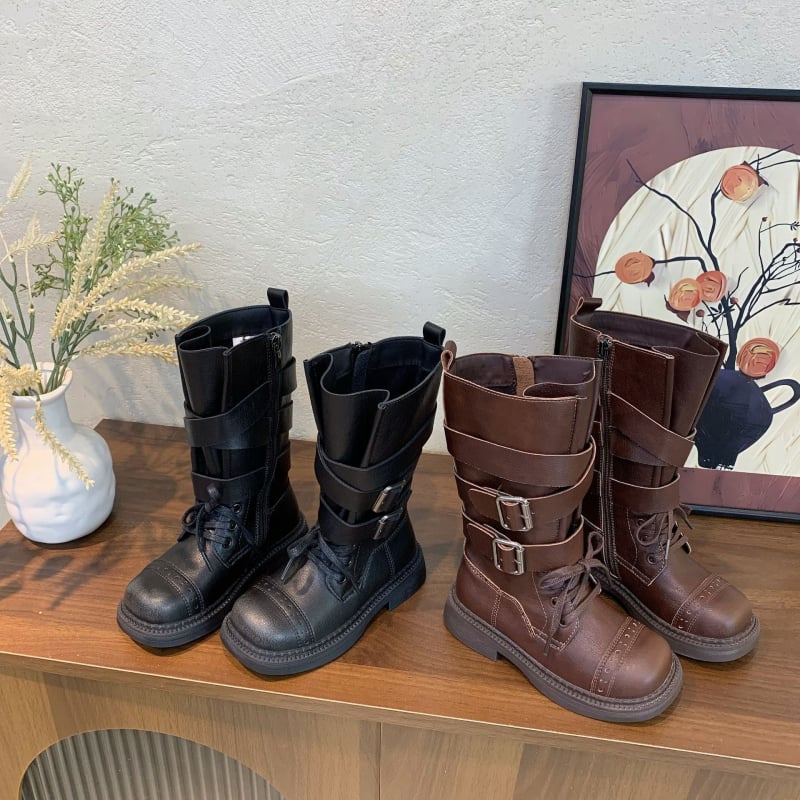 Unisex Martin čizme do sredine potkoljenice, britanski stil, gornji dio od mikrovlaknaste kože, gumena potplat, bočni zip