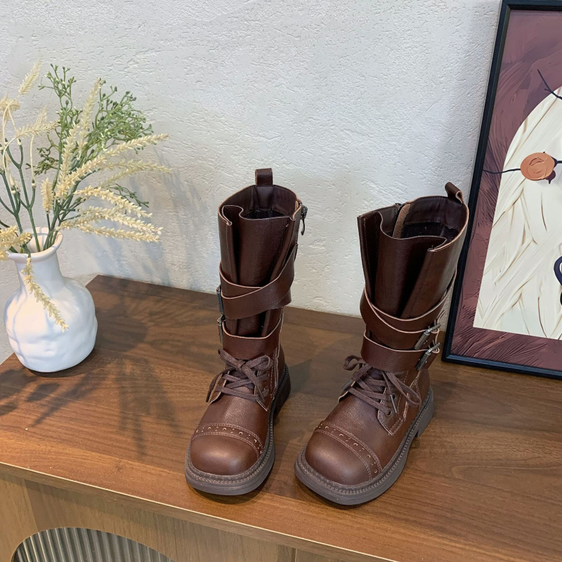 Unisex Martin čizme do sredine potkoljenice, britanski stil, gornji dio od mikrovlaknaste kože, gumena potplat, bočni zip
