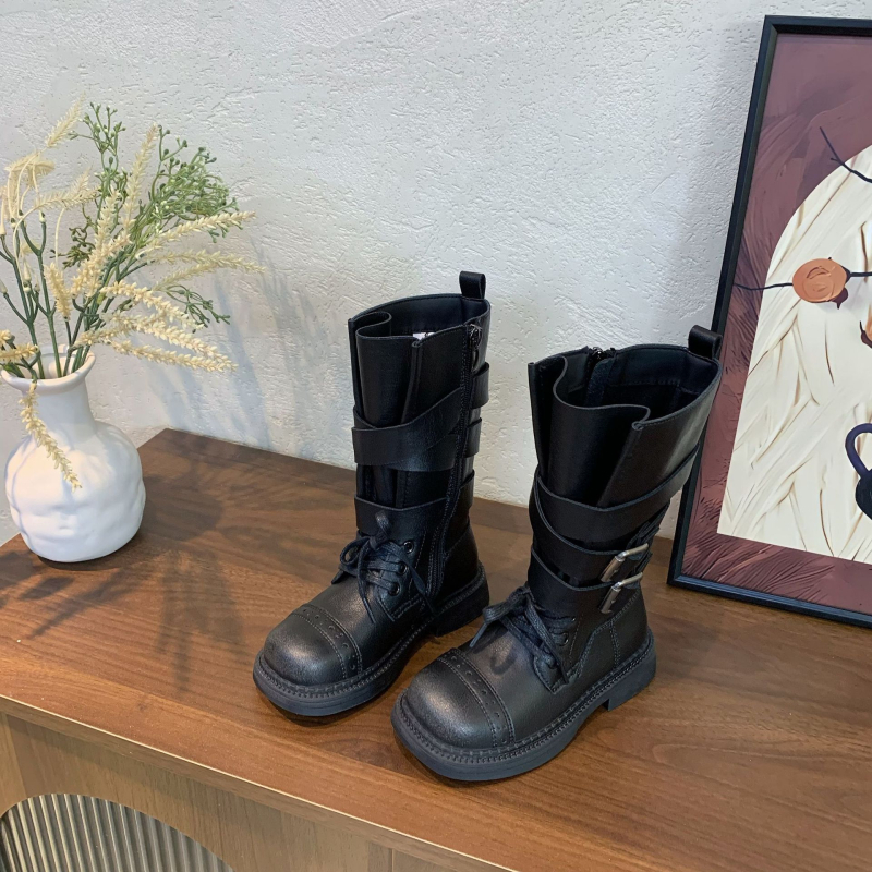 Unisex Martin čizme do sredine potkoljenice, britanski stil, gornji dio od mikrovlaknaste kože, gumena potplat, bočni zip