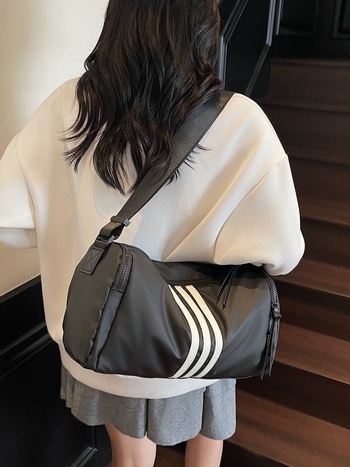 Αστική μινιμαλιστική κυλινδρική τσάντα crossbody από Oxford ύφασμα με φερμουάρ, επένδυση πολυεστερ, εσωτερικές θήκες για τηλέφωνο και έγγραφα