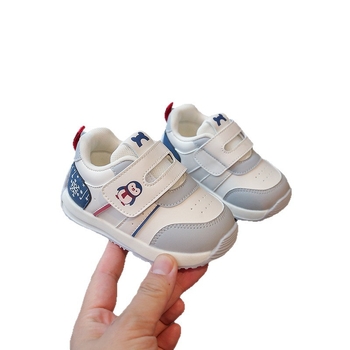 Patike za djecu s gornjim dijelom od mikrovlaknaste kože, mekana potplata, anti-slip, Velcro zatvarač, crtani uzorak