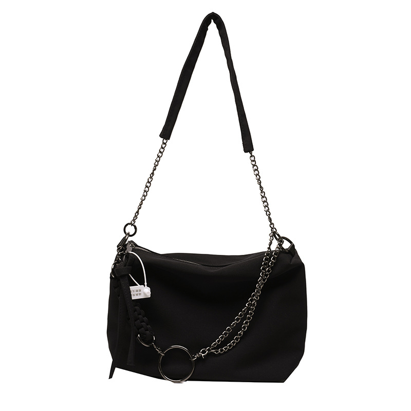 Γυναικεία τσάντα από Oxford ύφασμα, bucket bag με στυλ δρόμου για ώμο, με φερμουάρ και εσωτερική θήκη για κινητό