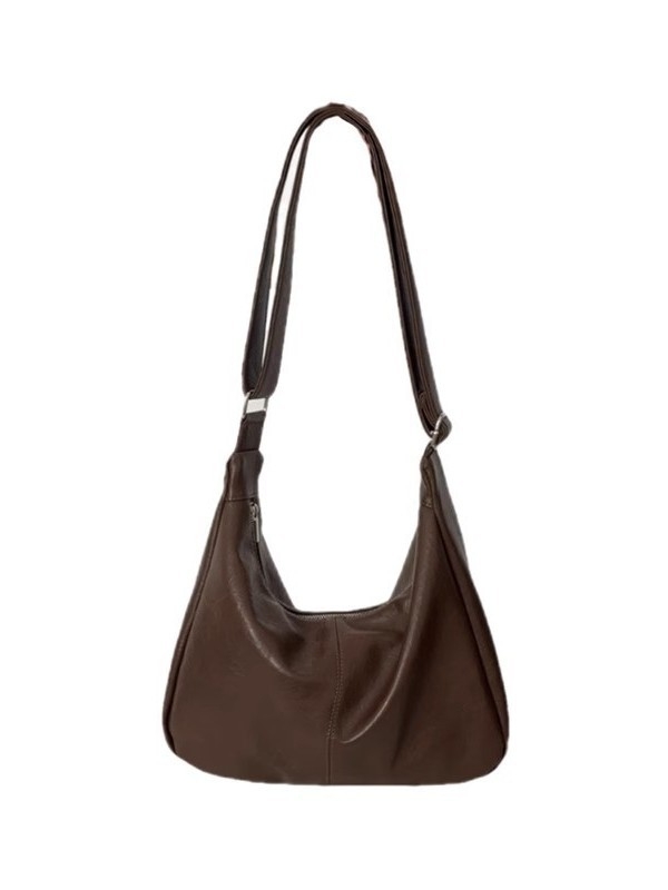 Unisex crossbody torba od PU kože, Maillard retro dizajn (mekana PU koža, velika kapaciteta, zatvarač)