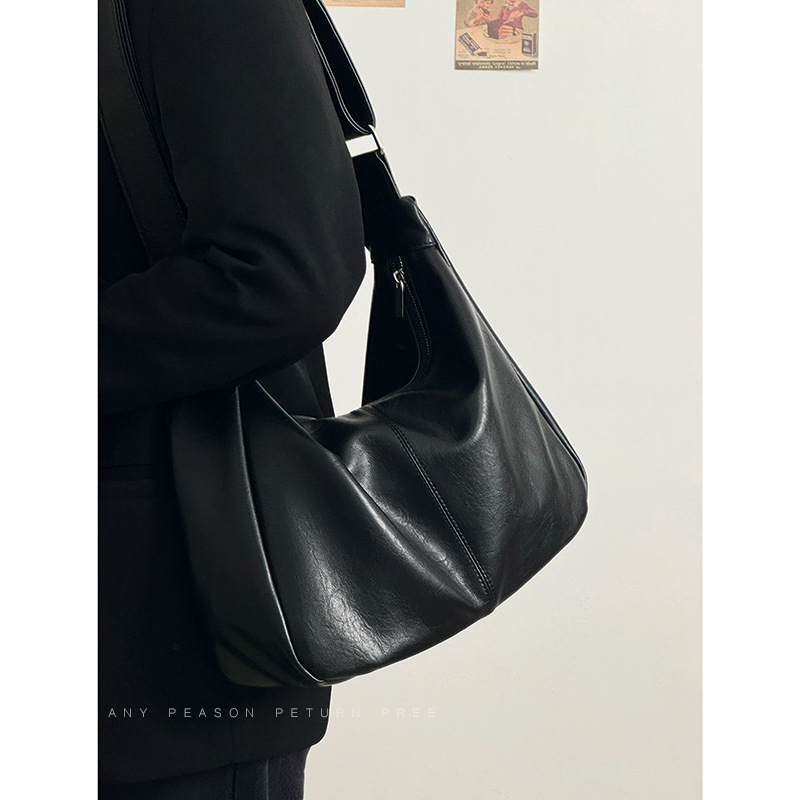 Unisex crossbody torba od PU kože, Maillard retro dizajn (mekana PU koža, velika kapaciteta, zatvarač)