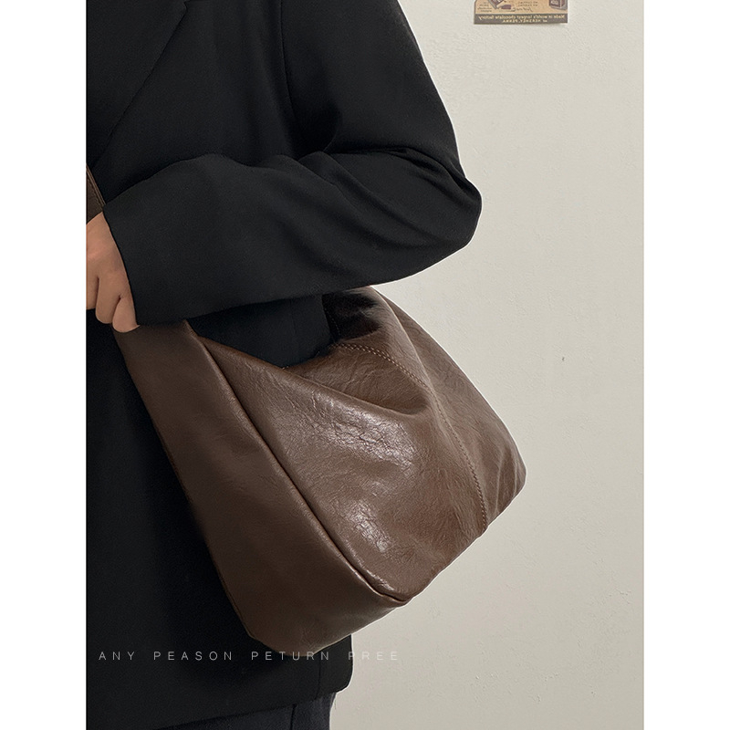 Unisex crossbody torba od PU kože, Maillard retro dizajn (mekana PU koža, velika kapaciteta, zatvarač)