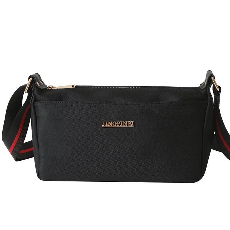 Unisex τσάντα ώμου με ύφασμα Oxford, σχήμα μαξιλαριού, κλείσιμο με φερμουάρ, τσέπη για κινητό