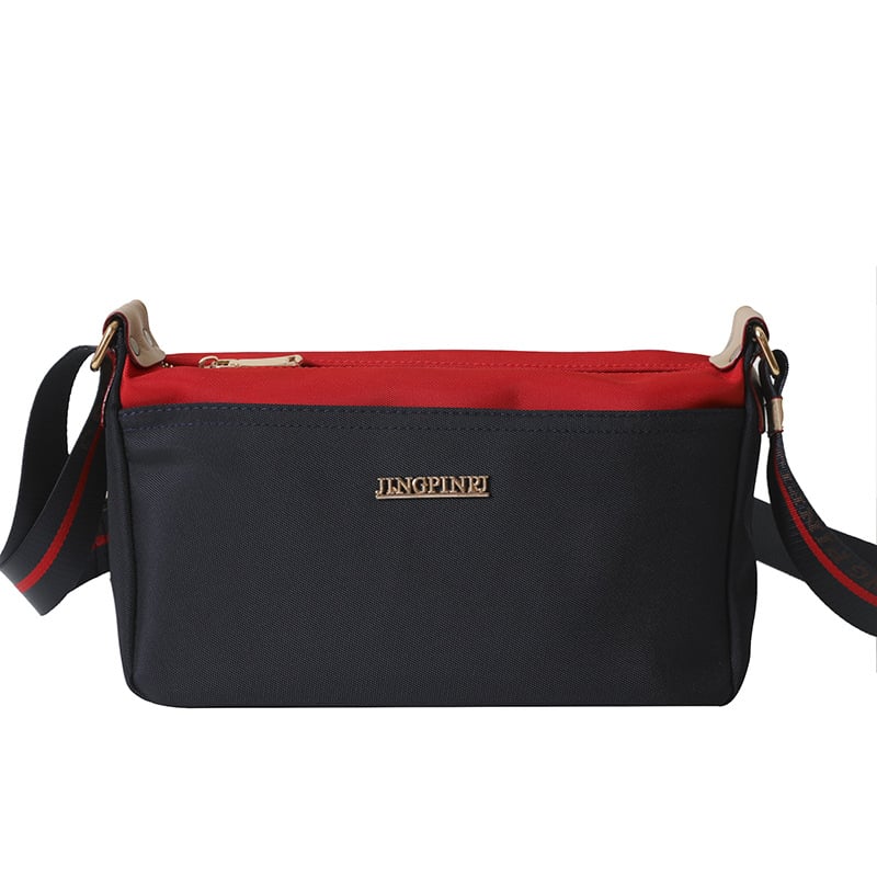 Unisex τσάντα ώμου με ύφασμα Oxford, σχήμα μαξιλαριού, κλείσιμο με φερμουάρ, τσέπη για κινητό