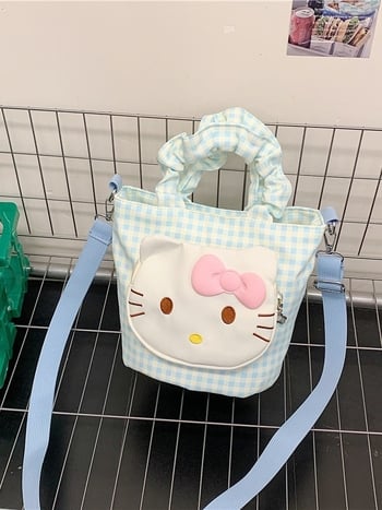 Τσάντα ώμου bucket — Ιαπωνο-κορεατικό στυλ, ύφασμα Oxford, άνοιγμα με κορδόνι, εσωτερικό με φερμουάρ επικάλυψης