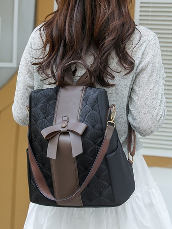 Γυναικείο σακίδιο PU, πολυεστερική επένδυση, κλείσιμο με φερμουάρ, αντι-κλοπή, εσωτερική τσέπη με φερμουάρ