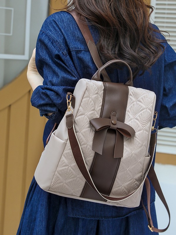 Γυναικείο σακίδιο PU, πολυεστερική επένδυση, κλείσιμο με φερμουάρ, αντι-κλοπή, εσωτερική τσέπη με φερμουάρ