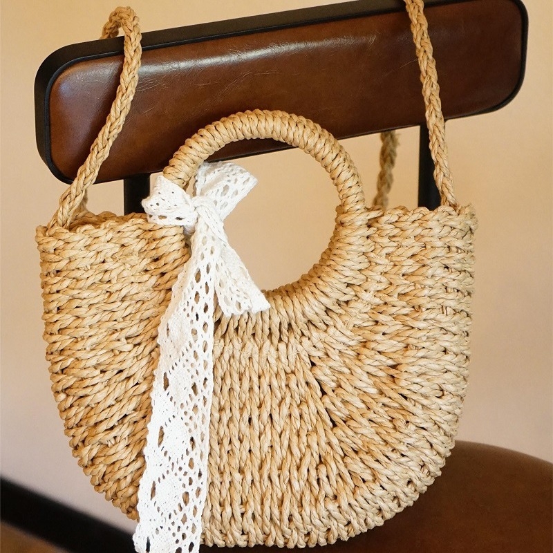 Στρογγυλή πλεγμένη Dumpling Bag με φερμουάρ