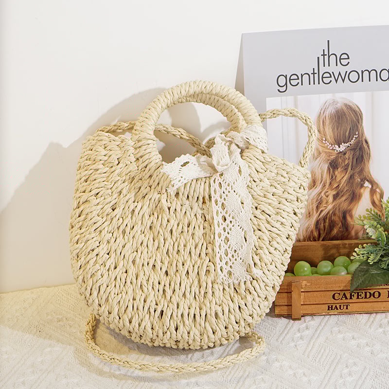 Στρογγυλή πλεγμένη Dumpling Bag με φερμουάρ