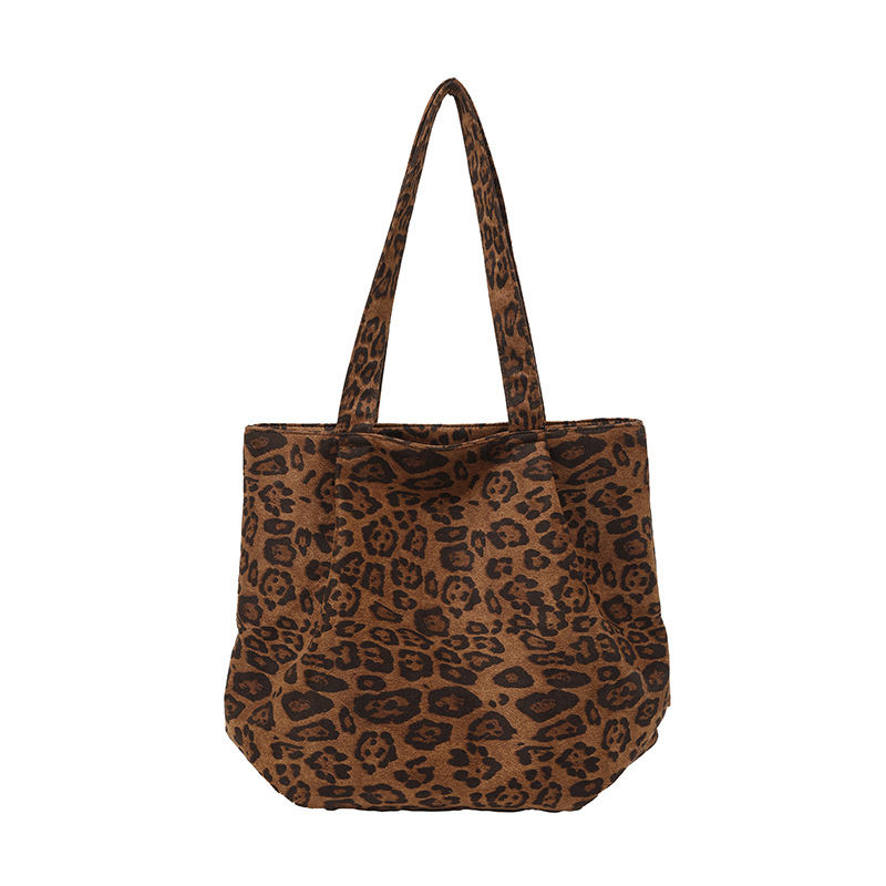 Ženska torba za rame Tote s leopardim uzorkom, velika kapaciteta – Oxford platno, poliester podstava, vodoravni kvadratni oblik, zatvarač na zip