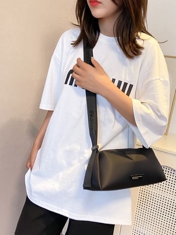 Τσάντα crossbody από Oxford ύφασμα με σχήμα μαξιλαριού - street-trend στυλ, κλείσιμο με φερμουάρ, εσωτερικό με θήκη φερμουάρ και θήκη κινητού