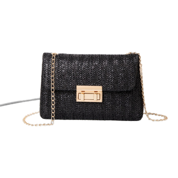 Crossbody torba od PVC-a, lančani remen, magnetska kopča, vodoravan četvrtast oblik, ljetna verzija 2024