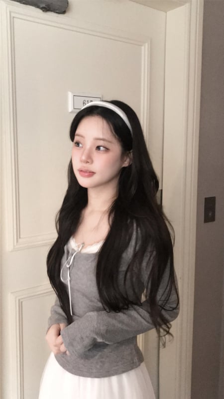 Korejskog stila top s dugim rukavima i čvorom leptira – pamuk mješavina, blok boja, patchwork, U izrez, kratka duljina