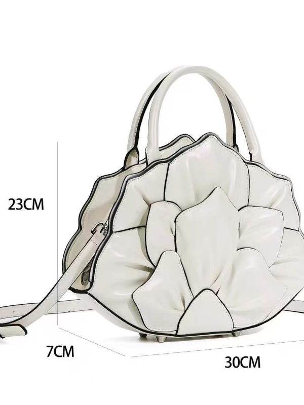 Torba za rame i crossbody u obliku lotosa, umjetna koža, zatvarač, unutarnja pretinac sa zatvaračem, Oxford podstava, brend FIMAK, ljeto 2025 izdanje