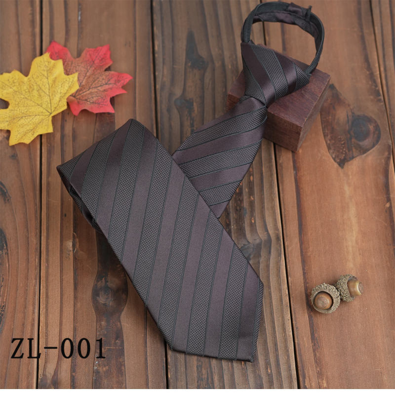 Muška kravata sa zipom, prugasta, jacquard tkanina, stil strelica, bez čvora, casual