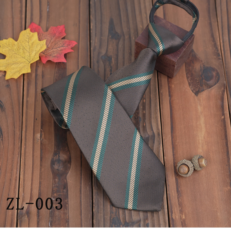 Muška kravata sa zipom, prugasta, jacquard tkanina, stil strelica, bez čvora, casual