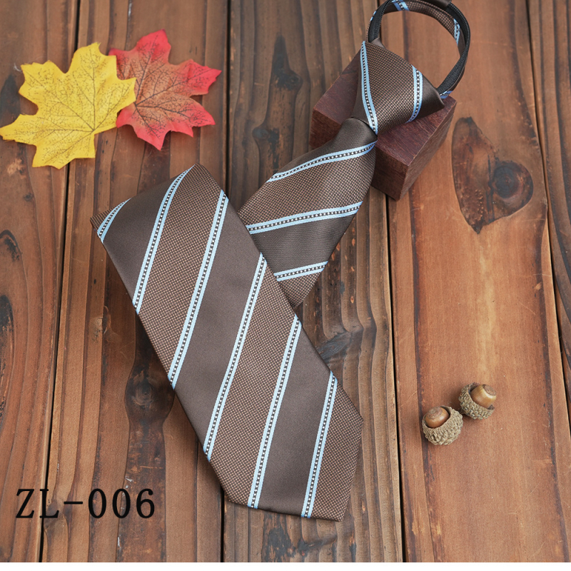 Muška kravata sa zipom, prugasta, jacquard tkanina, stil strelica, bez čvora, casual