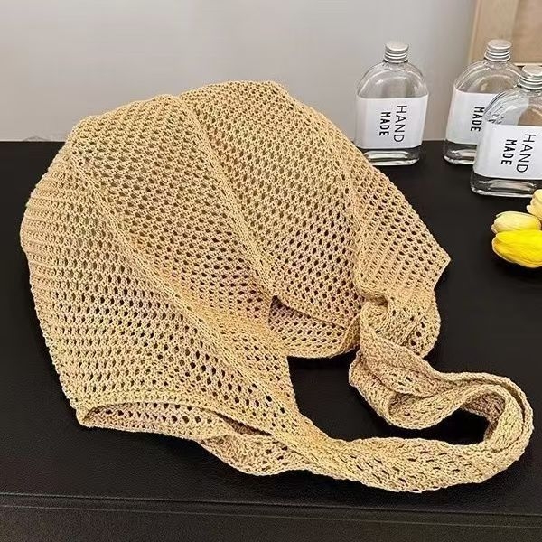 DL-Double Shoulder Octagon Bag – Casual pleteni torbu za ramena s otvorenim gornjim dijelom, uspravni pravokutni oblik, džep za telefon