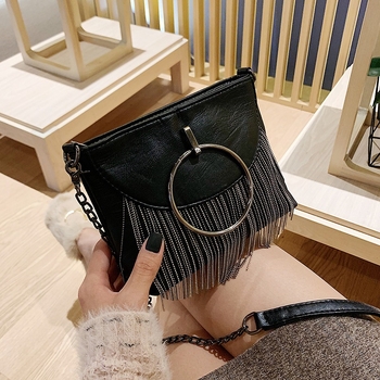 Ženska crossbody torbica, PU, vodoravni pravokutni oblik, lančani remen, zaključavanje s ključem