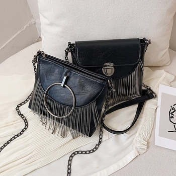 Ženska crossbody torbica, PU, vodoravni pravokutni oblik, lančani remen, zaključavanje s ključem