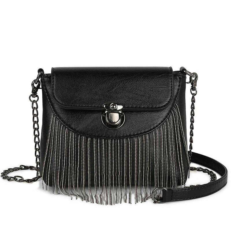 Ženska crossbody torbica, PU, vodoravni pravokutni oblik, lančani remen, zaključavanje s ključem
