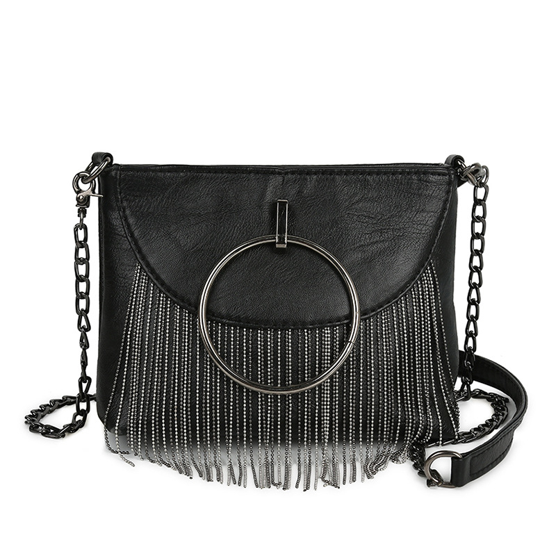 Ženska crossbody torbica, PU, vodoravni pravokutni oblik, lančani remen, zaključavanje s ključem