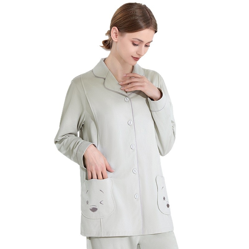 Anyaság és szoptatós pizsama hosszú ujjú, karikatúra mintával, szoptatási nyílás, 95% pamut + spandex