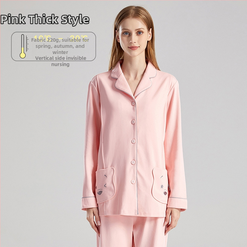 Anyaság és szoptatós pizsama hosszú ujjú, karikatúra mintával, szoptatási nyílás, 95% pamut + spandex