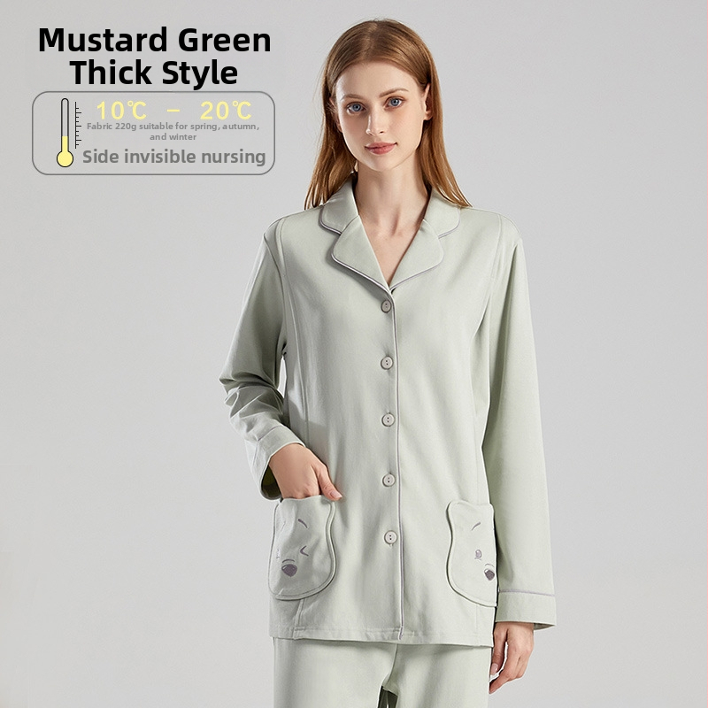 Anyaság és szoptatós pizsama hosszú ujjú, karikatúra mintával, szoptatási nyílás, 95% pamut + spandex