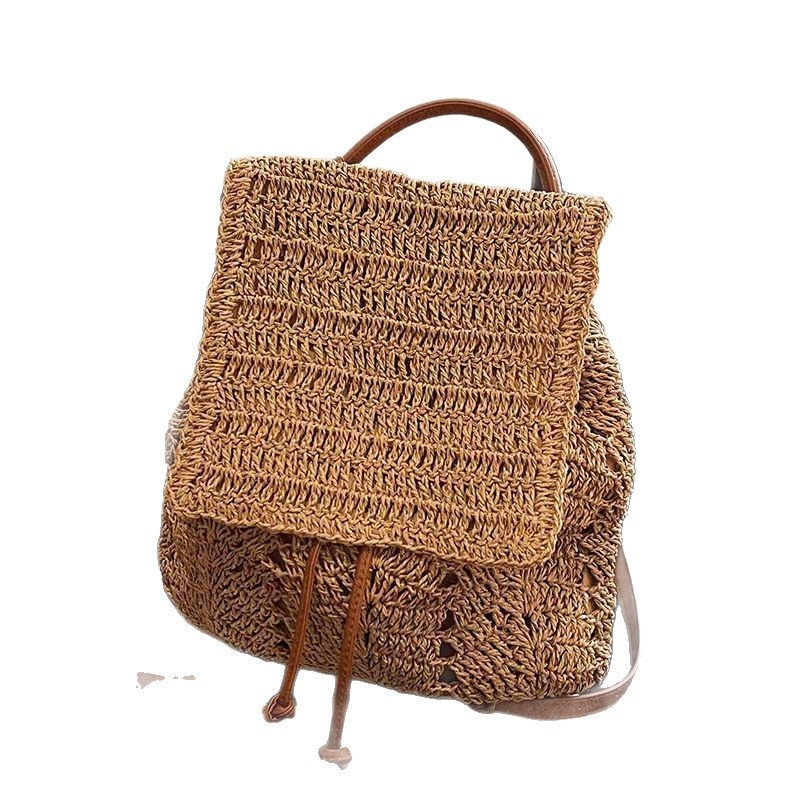 Pleterna torba velike kapacitete – dvostruka upotreba: ruksak ili torba preko ramena, cilindričnog oblika, materijal papir, podstava poliester