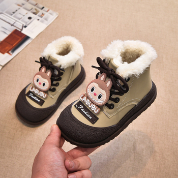 Zimske čizme za djevojčice, gornji dio od sintetičke kože, PU đon, bočni zip, niski kroj