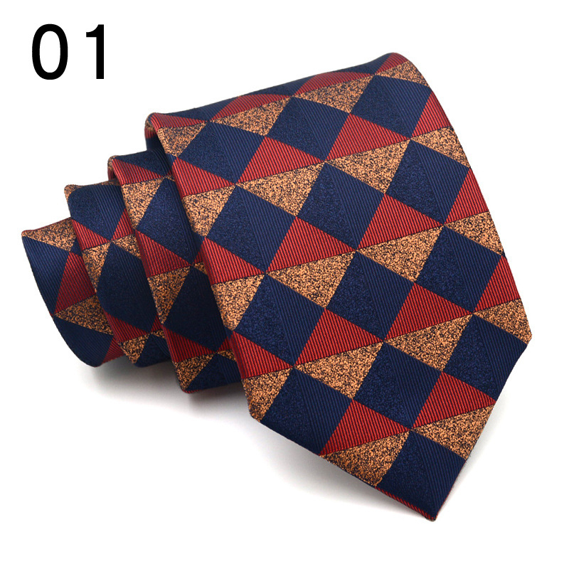 Muška kravata s britskim kariranim uzorkom, formalna odjeća, poliester, geometrijski stil, ukrasni cvijet na ovratnik