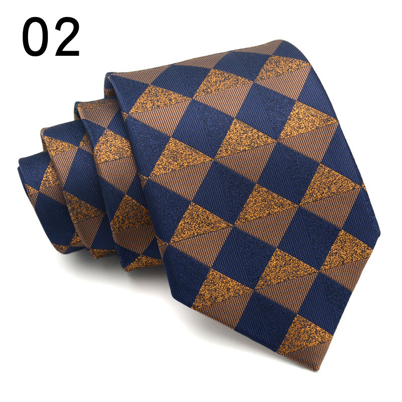 Muška kravata s britskim kariranim uzorkom, formalna odjeća, poliester, geometrijski stil, ukrasni cvijet na ovratnik