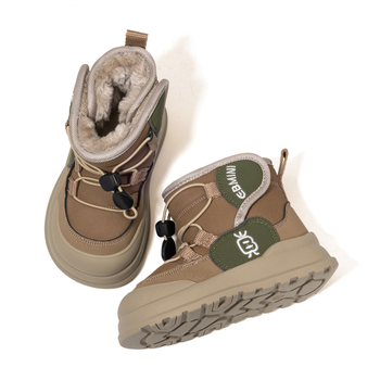 Inbemini cizme de iarnă pentru copii - piele sintetică, talpă din cauciuc, izolație groasă, închidere Velcro, anti-derapare, unisex, pentru 1–12 ani