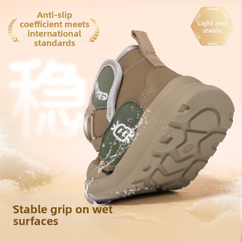 Inbemini cizme de iarnă pentru copii - piele sintetică, talpă din cauciuc, izolație groasă, închidere Velcro, anti-derapare, unisex, pentru 1–12 ani