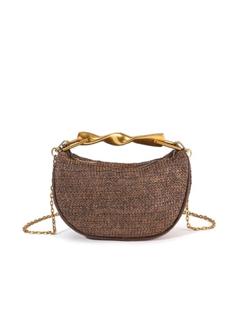 Crossbody torba od PP trave, dumpling oblik, zatvarač, podstava od poliestera, s jednom naramenicom