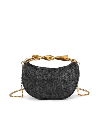 Crossbody torba od PP trave, dumpling oblik, zatvarač, podstava od poliestera, s jednom naramenicom