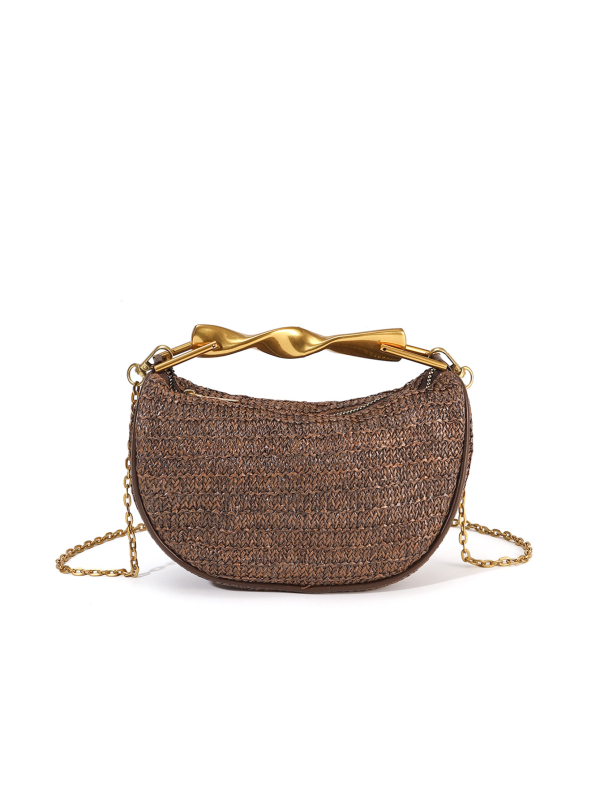 Crossbody torba od PP trave, dumpling oblik, zatvarač, podstava od poliestera, s jednom naramenicom