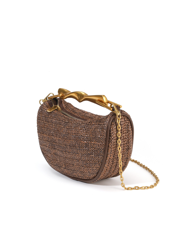 Crossbody torba od PP trave, dumpling oblik, zatvarač, podstava od poliestera, s jednom naramenicom