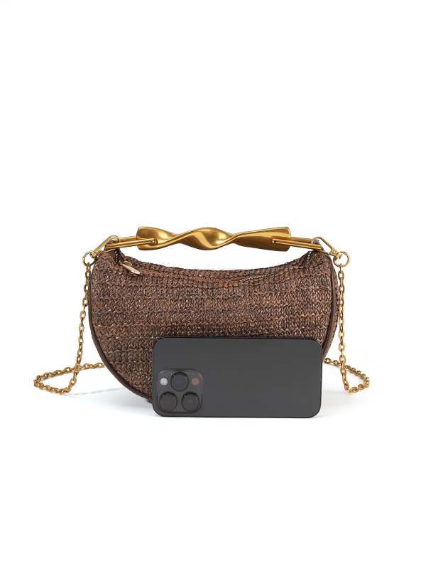 Crossbody torba od PP trave, dumpling oblik, zatvarač, podstava od poliestera, s jednom naramenicom