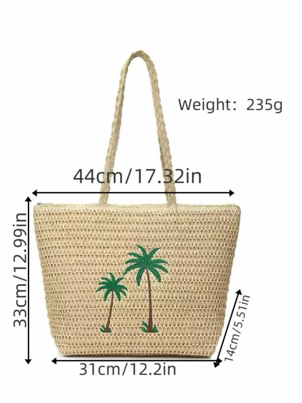 Geantă de umăr din hârtie, închidere cu fermoar, căptușeală poliester, buzunar pentru documente, primăvara 2025