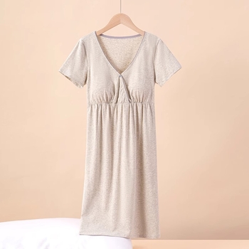 Φόρεμα εγκύου για θηλασμό, midi μήκος, 95% βαμβάκι, V-λαιμόκοψη, 3/4 μανίκια, φούστα τύπος ομπρέλα