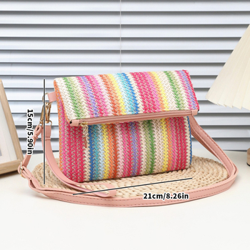 Geantă din material textil cu curea în lanț, stil urban minimalist (formă: orizontală pătrată; închidere: fermoar; buzunar pentru telefon; căptușeală: poliester)